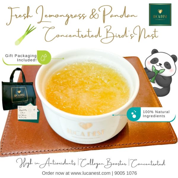 Concentrated Freshly Cooked Bird Nest With Fresh Lemongrass & Pandan 柠檬草和香兰叶浓缩燕窝
